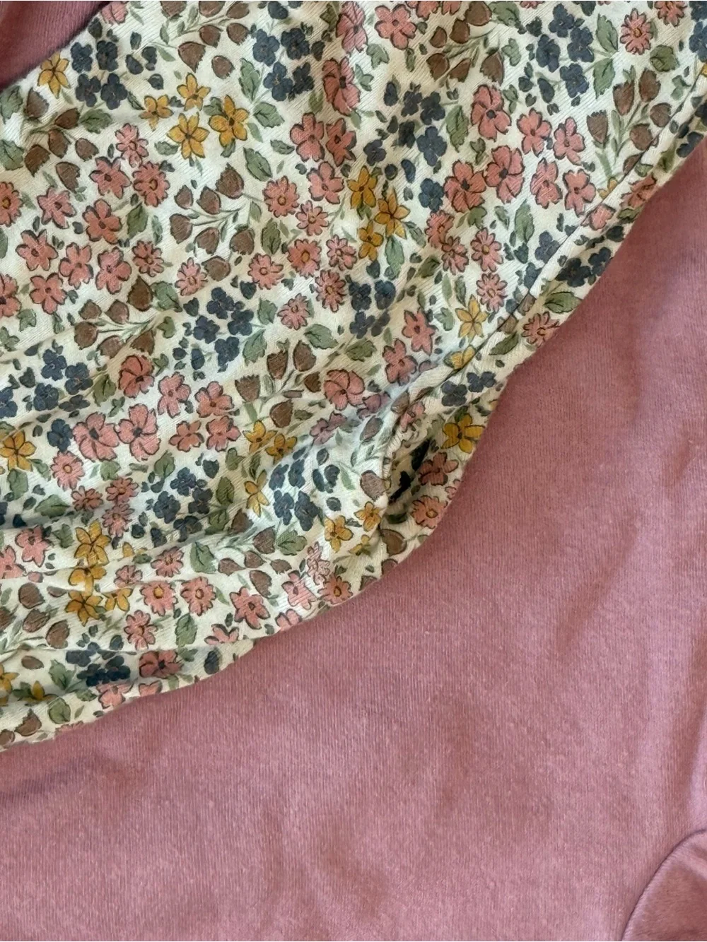 Mauve Pink Baby Bodysuit with Milkberry Floral Pants Set